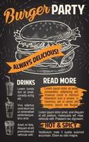 hamburger poster voor snel voedsel restaurant sjabloon vector