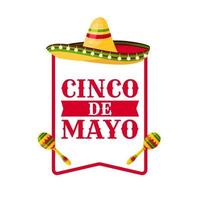 cinco de mayo groet kaart met Mexicaans sombrero vector