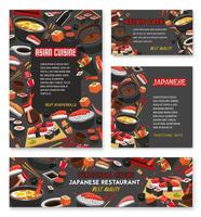 Japans restaurant menu banier met Aziatisch voedsel vector