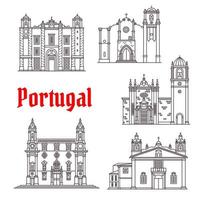 Portugal architectuur oriëntatiepunten vector gebouwen