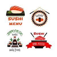 Japans restaurant sushi menu vector pictogrammen reeks