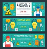 vector banners voor elektrisch bouwkunde