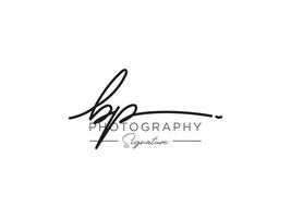 brief bp handtekening logo sjabloon vector