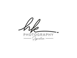 brief hk handtekening logo sjabloon vector