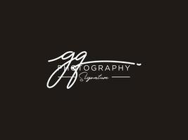 brief gq handtekening logo sjabloon vector