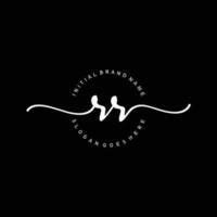 eerste rr handschrift logo sjabloon vector