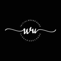 eerste wu handschrift logo sjabloon vector