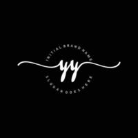 eerste yy handschrift logo sjabloon vector
