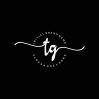 eerste tg handschrift logo sjabloon vector