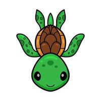 schattig weinig schildpad tekenfilm zwemmen vector