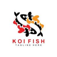 koi vis logo ontwerp, Chinese Lucky en triomf sier- vis vector, bedrijf merk goud vis icoon vector