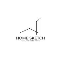 abstract minimalistische gemakkelijk lijn huis logo voor huis architectuur en eigendom middel vector
