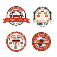 Japans sushi bar pictogrammen met Aziatisch voedsel vector