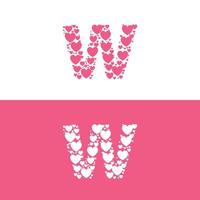 w liefde brief logo schoonheid vector