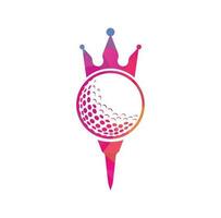 koning golf vector logo ontwerp. golf bal met kroon vector icoon.