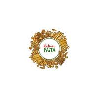 pasta vector banier van Italiaans spaghetti schetsen
