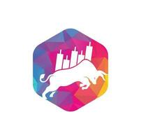 bullish handelaar logo. forex stier logo ontwerp sjabloon vector. financieel stier logo ontwerp. handel stier grafiek. vector