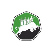 bullish handelaar logo. forex stier logo ontwerp sjabloon vector. financieel stier logo ontwerp. handel stier grafiek. vector