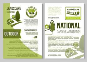 landschap ontwerp en tuinieren poster sjabloon vector