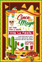 Mexicaans cinco de mayo banier met vakantie symbolen vector