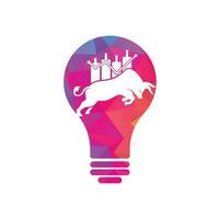 handel stier lamp vorm concept logo ontwerp. bullish handelaar logo. forex stier logo ontwerp sjabloon vector. vector