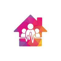 mensen ritme huis vorm concept logo. gemeenschap logo sjabloon ontwerpen vector illustratie.