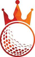 koning golf vector logo ontwerp. golf bal met kroon vector icoon.