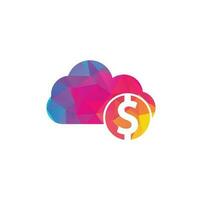 wolk geld logo vector. wolk betalen logo sjabloon vector