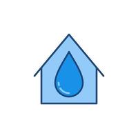 water laten vallen binnen huis vector concept gekleurde icoon