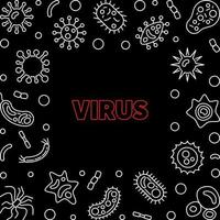 virus vector concept creatief dun lijn illustratie of kader