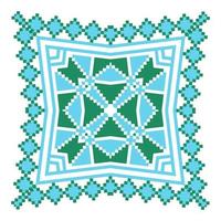 etnisch ornament mandala meetkundig patronen in blauw en groen kleuren vector