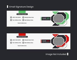 elegant promotionele e-mail handtekening sjabloon ontwerp of e-mail footer met minimaal vormen vector
