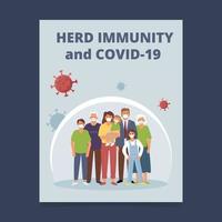 folder ontwerp. kudde immuniteit en covid19. vector
