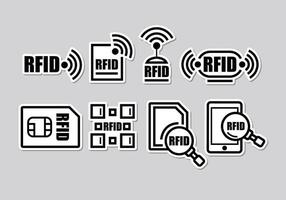 RFID-iconen vector