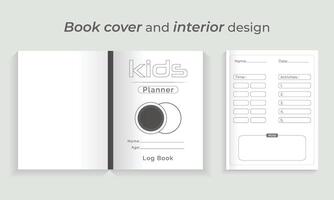 kinderen ontwerper log boek Hoes en interieur vector