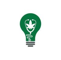 hennep dokter lamp vorm concept logo vector. stethoscoop hennep logo ontwerp sjabloon. vector