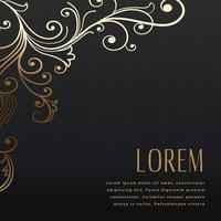 luxe stijl bloemen zwart goud achtergrond vector