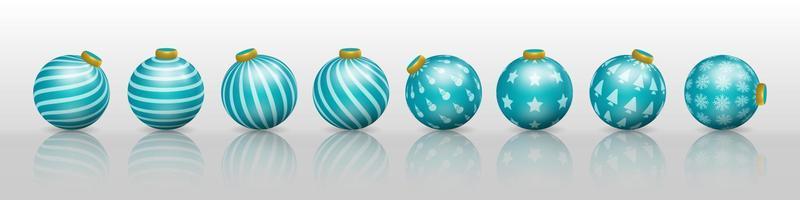 tosca Kerstmis bal decoratie set, ornamenten met divers patronen vector