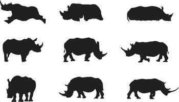 een vector silhouet verzameling van neushoorns voor artwork composities.