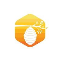 honingraat bijenkorf logo vector ontwerp. honing icoon vlak vector illustratie voor logo, web, app, ui.