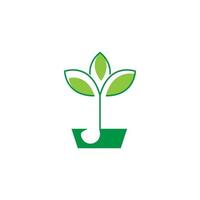 logo's van groene boom blad ecologie vector