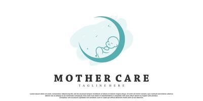 icoon mam en baby logo ontwerp met creatief concept premie vector