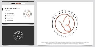 icoon vlinder logo ontwerp met creatief concept en bedrijf kaart premie vector
