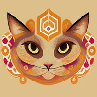 illustratie vector van schattig kat in tribal hand- trek stijl, beeld voor het drukken Aan ieder oppervlakte overhemd