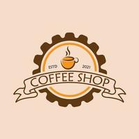 koffie winkel logo ontwerp sjabloon. postzegel logo ontwerp illustratie vector