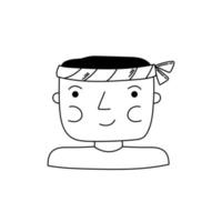 tekening portret van een schattig sushi chef vector