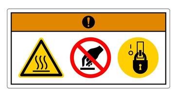 waarschuwing heet oppervlak symbool teken op witte achtergrond vector