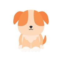 schattig weinig puppy hond zittend huisdier dier in geanimeerd tekenfilm vector illustratie