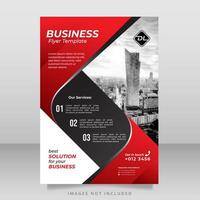 rood, zwart en wit corporate flyer-sjabloon vector