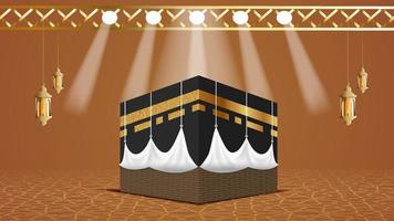 luxe Islamitisch decoratief achtergrond met kaaba vector